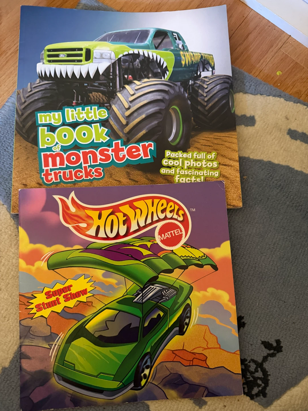Monster truck and hot wheels books