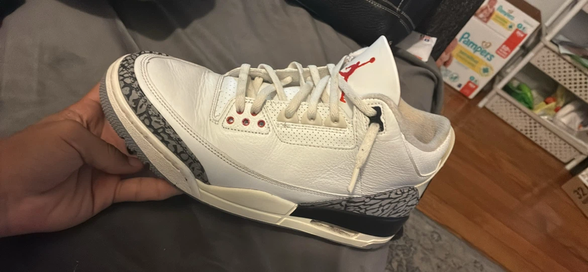 Nike Air Jordan 3 White Cement Reimagined Size 9 - photo 2