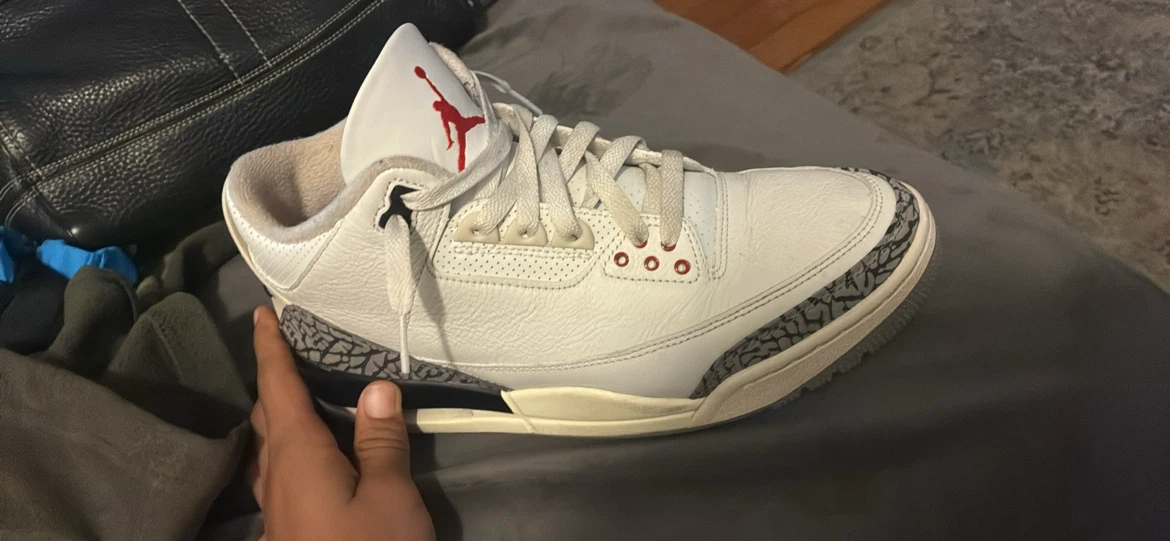 Nike Air Jordan 3 White Cement Reimagined Size 9 - photo 3