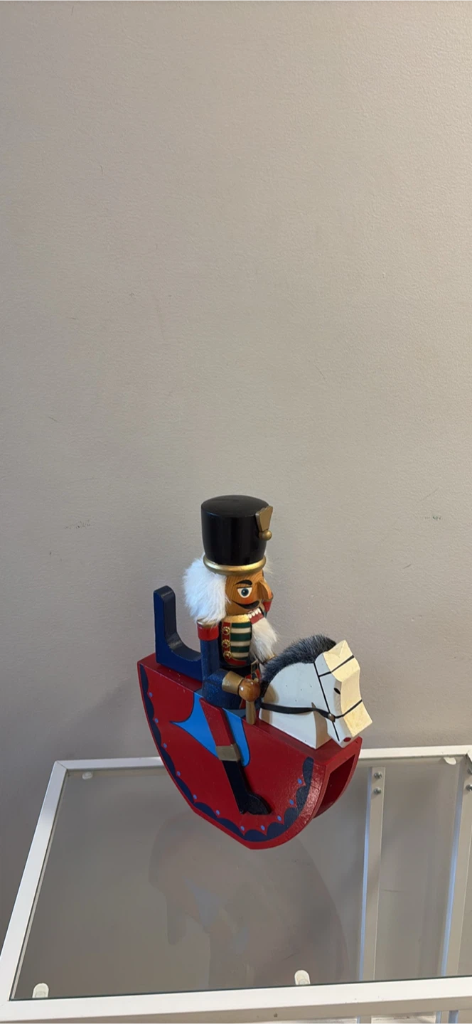Wooden Rocking Horse Nutcracker Decoration 15x11x2.5 inches - photo 2