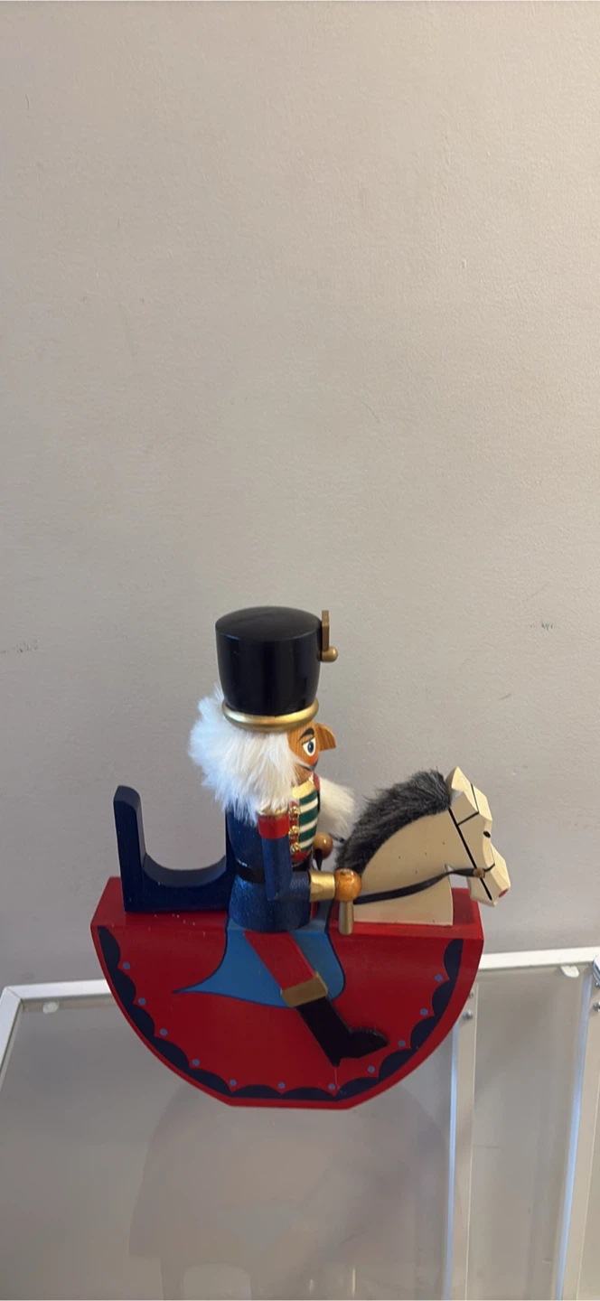Wooden Rocking Horse Nutcracker Decoration 15x11x2.5 inches - photo 4
