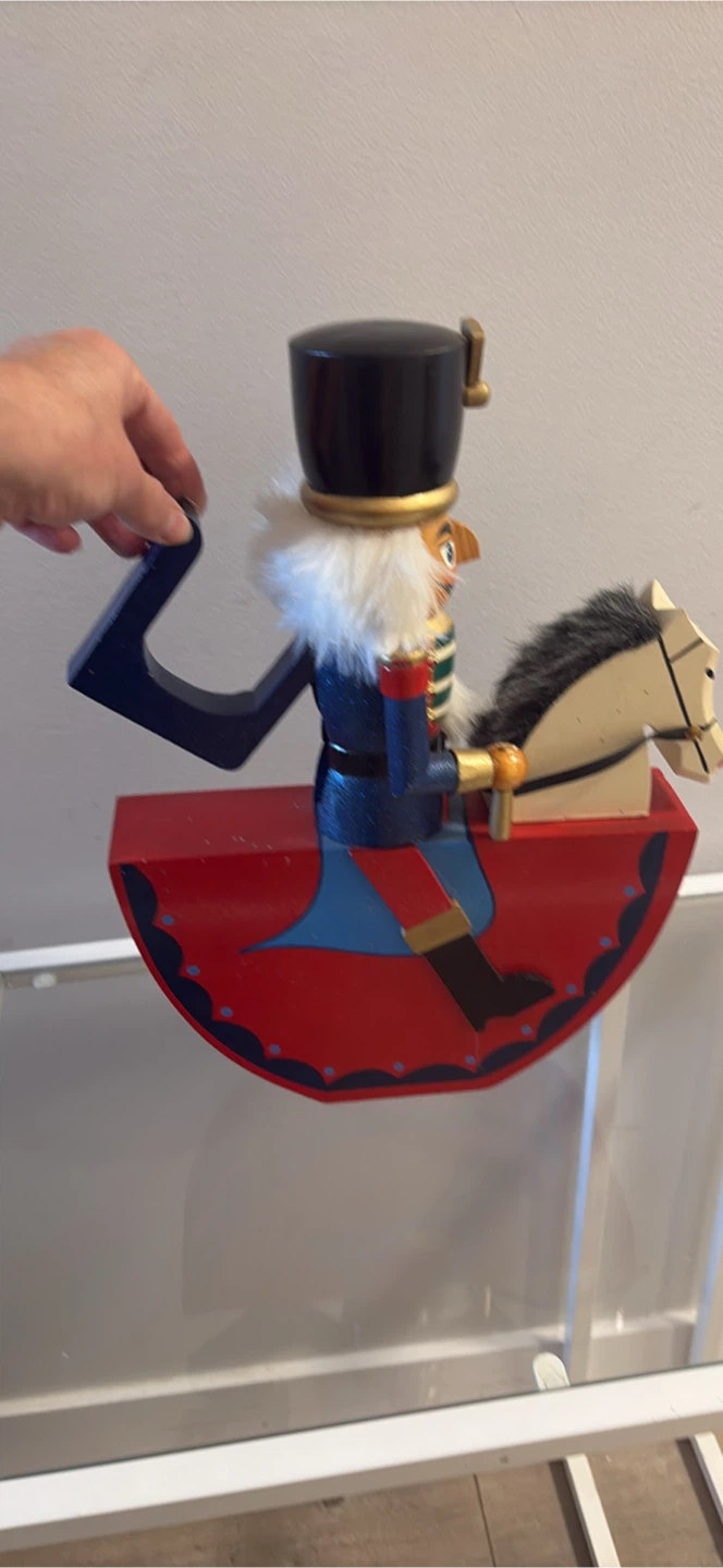 Wooden Rocking Horse Nutcracker Decoration 15x11x2.5 inches - photo 5