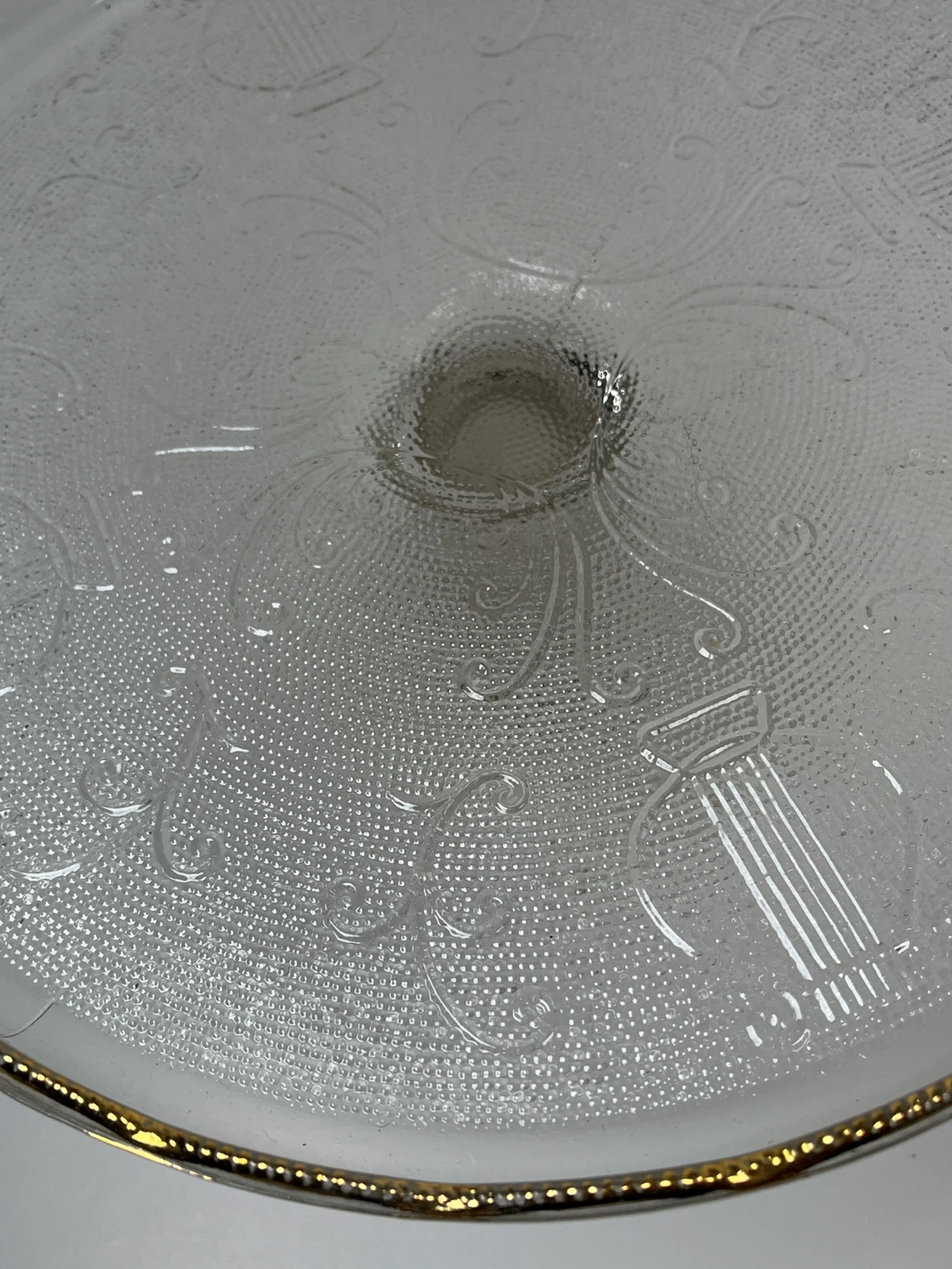 Vintage Pedestal Cake Stand with Gold Trim - photo 3