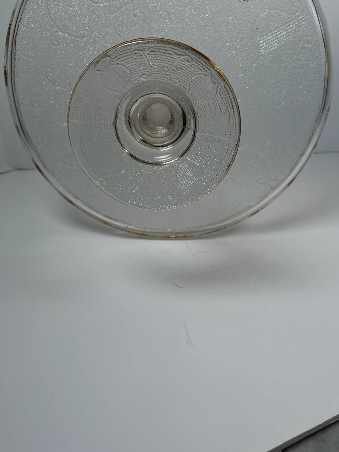 Vintage Pedestal Cake Stand with Gold Trim - photo 4