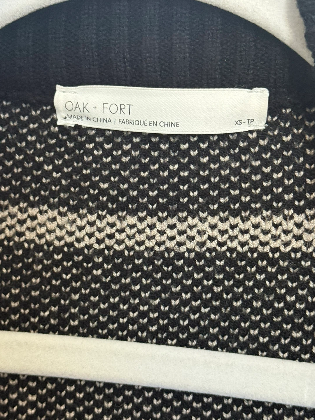 Oak + Fort Black and White Patterned Cardigan - photo 2