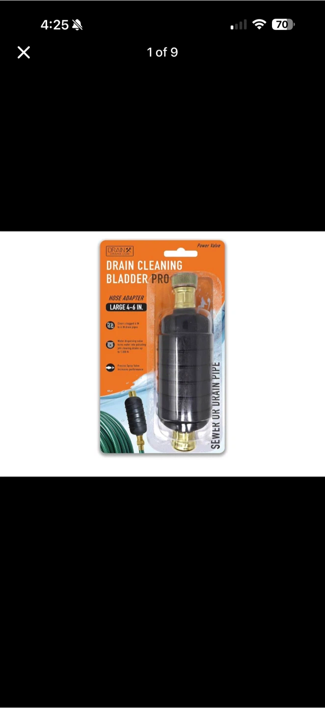 DrainX Drain Cleaning Bladder Pro - Large 4-6 Inch