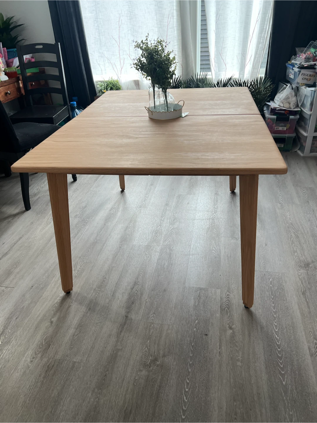 New oak dinning table with ext. - photo 3