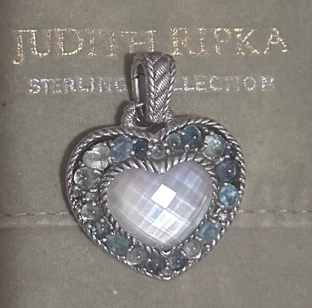 QVC Judith Ripka Sterling Silver Mother of Pearl Heart Pendant - photo 4