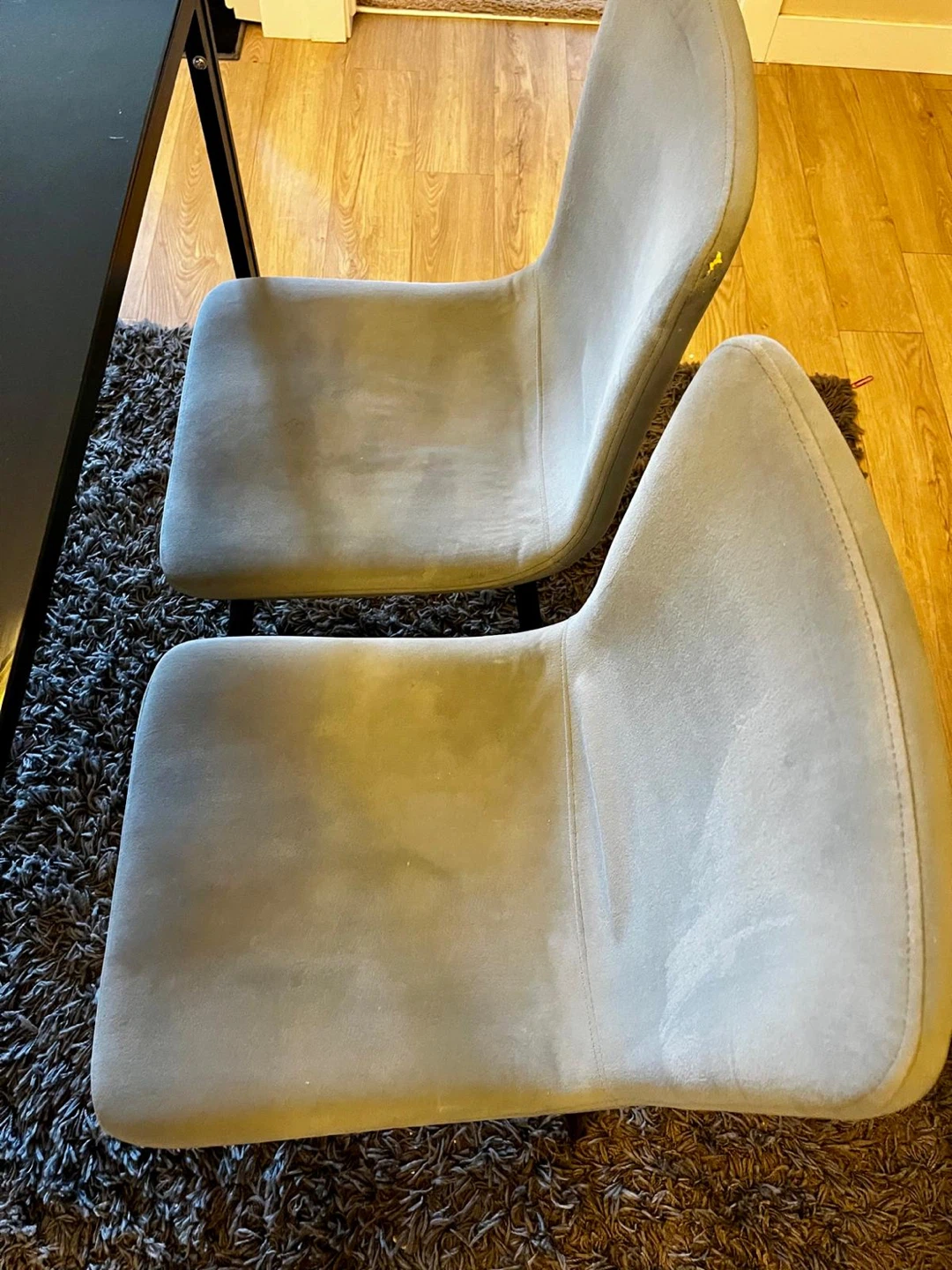 Black Glass Dining Table with 4 Velvet Chairs - photo 3