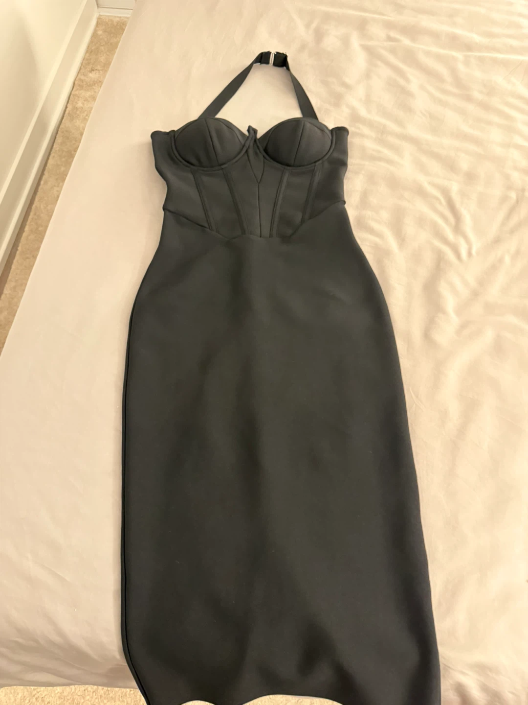 Black corset halter dress
