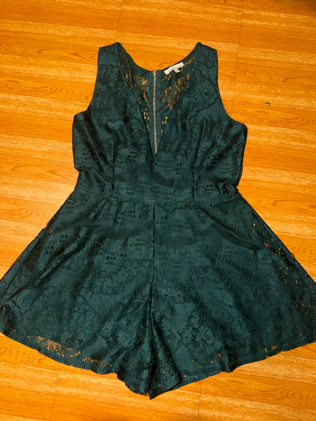 Charlotte Russe Forest Green Lace Romper