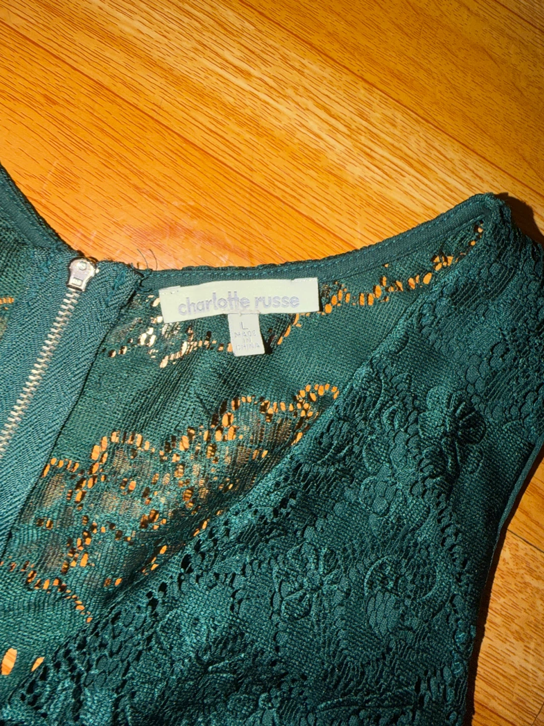 Charlotte Russe Forest Green Lace Romper - photo 2