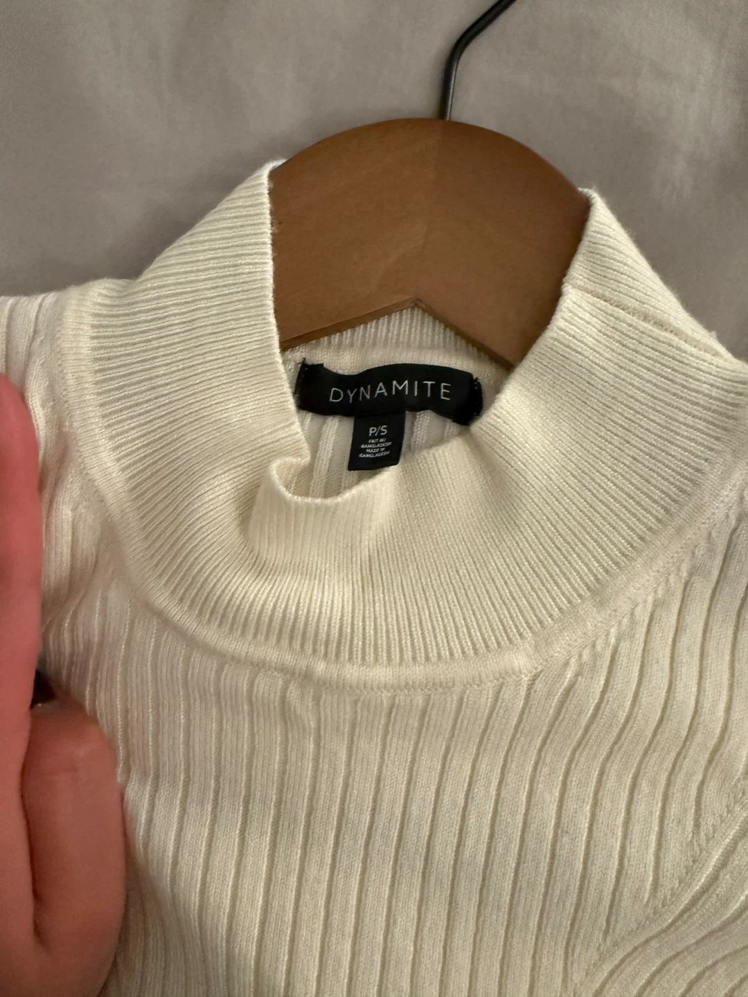 Dynamite Cream Ribbed Mock Neck Sweater - photo 2