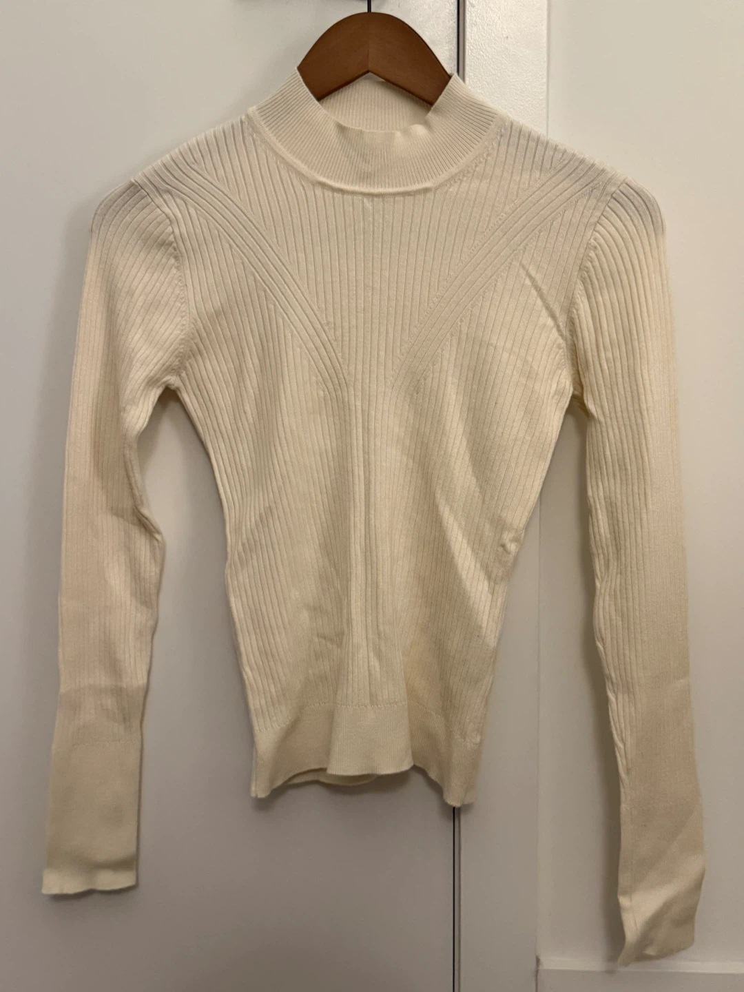Dynamite Cream Ribbed Mock Neck Sweater - photo 3