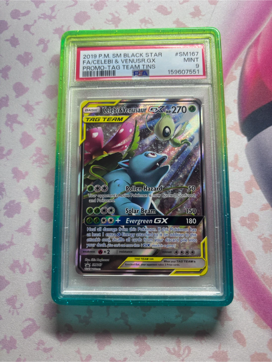 PSA 9 Celebi & Venusaur GX #SM167 Promo