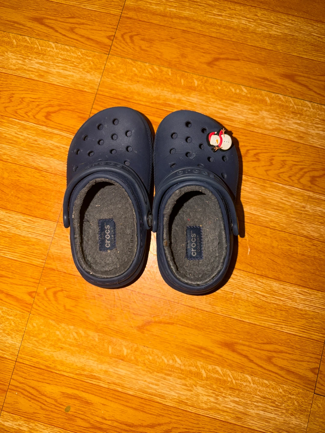 Blue Lined Crocs Size 8