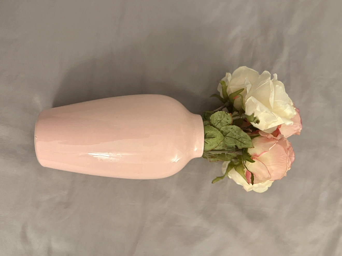 Pink Vase with Artificial Roses - photo 3