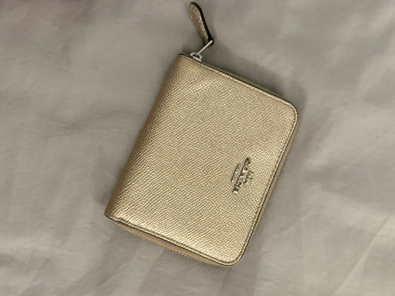 Coach Metallic Gold Zip Wallet