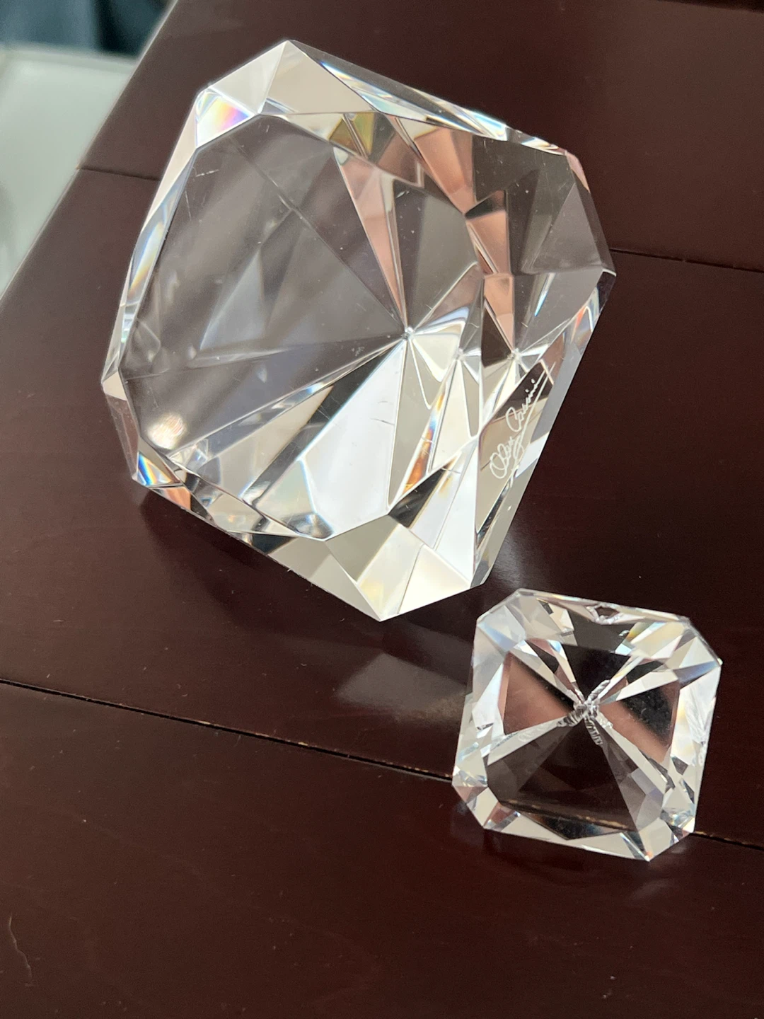 Oleg Cassini Crystal Diamond Paperweights