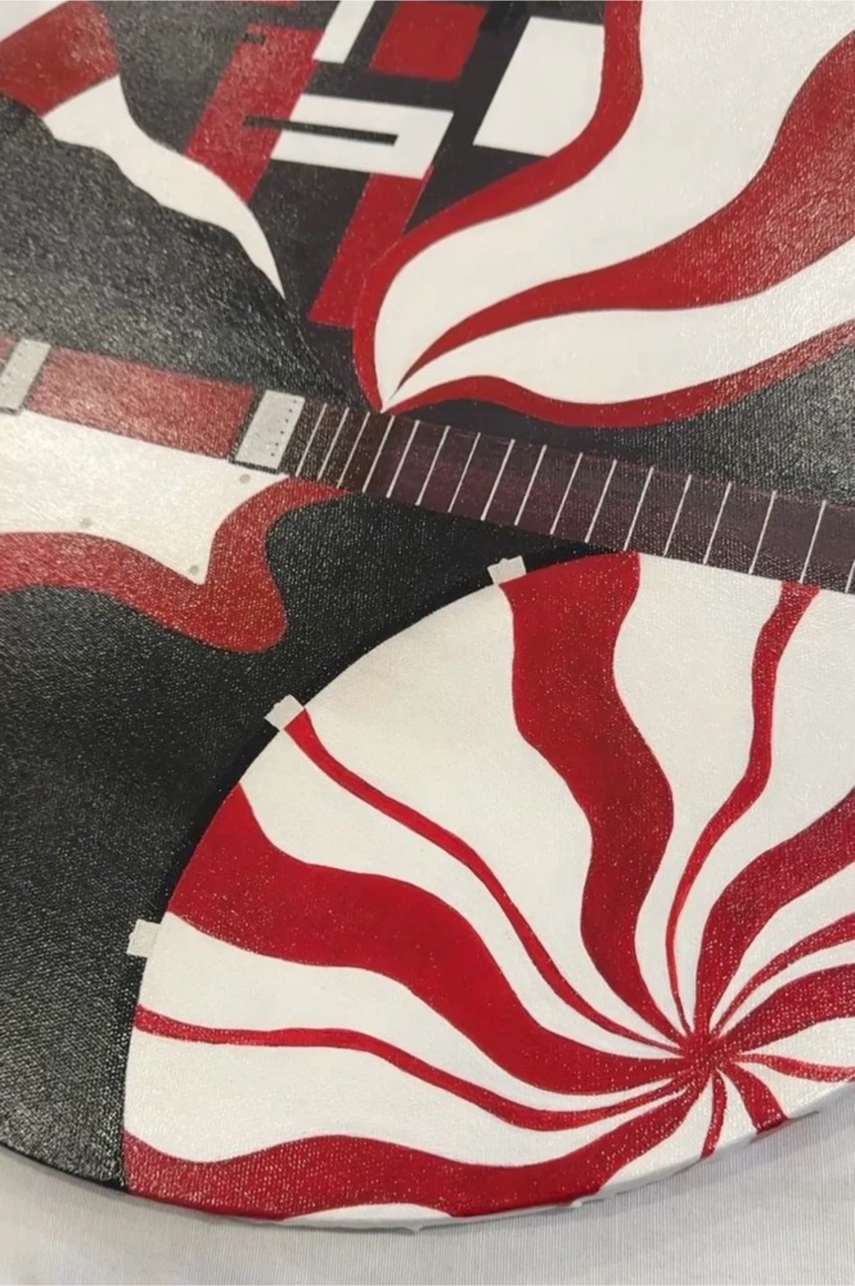 Original Painting Abstract Round Guitar Music Wall Art - photo 4