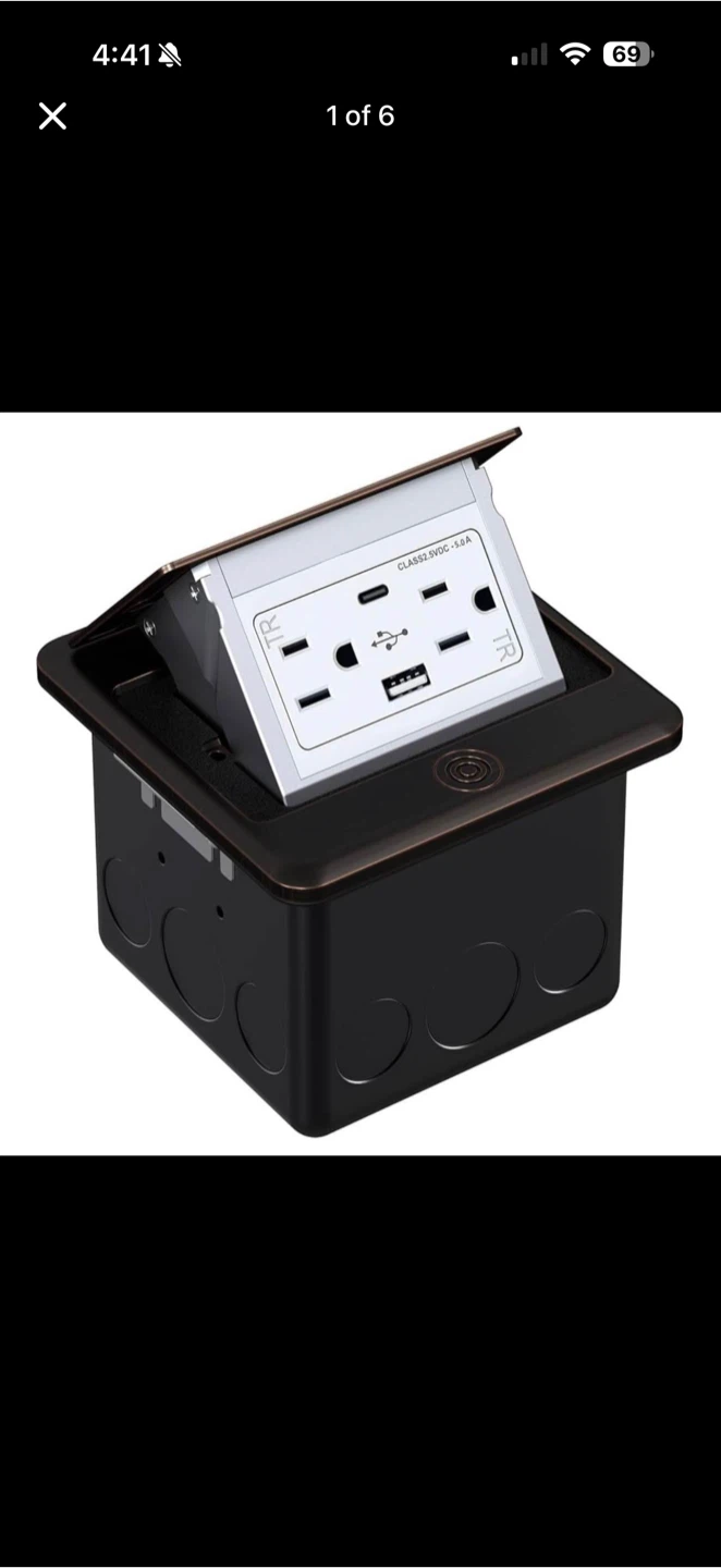 Pop-Up Desktop Power Outlet with USB-C and USB-A Ports
