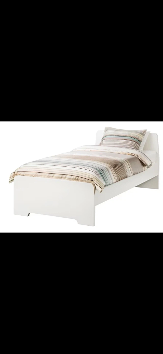 IKEA ASKVOLL Single/ Twin Bed Frame with LURÖY Slated Bed Base