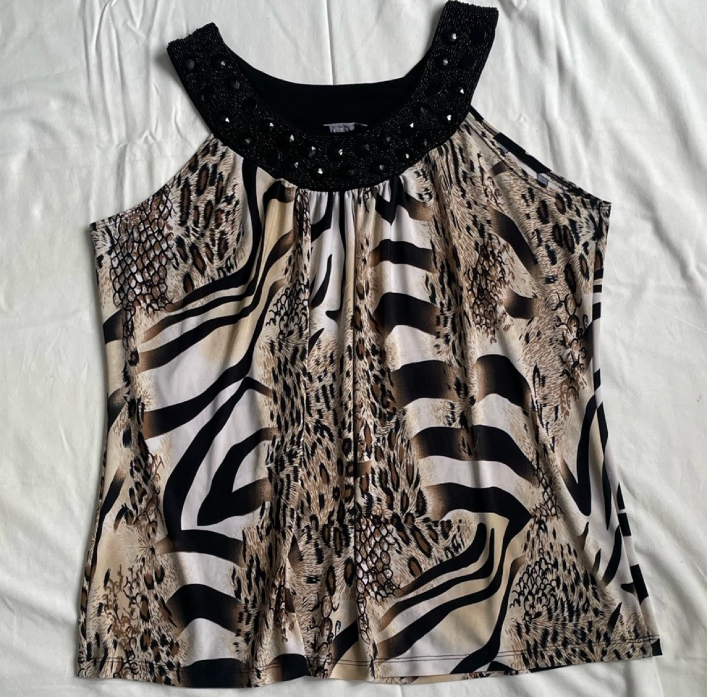 Animal Print Sleeveless Top