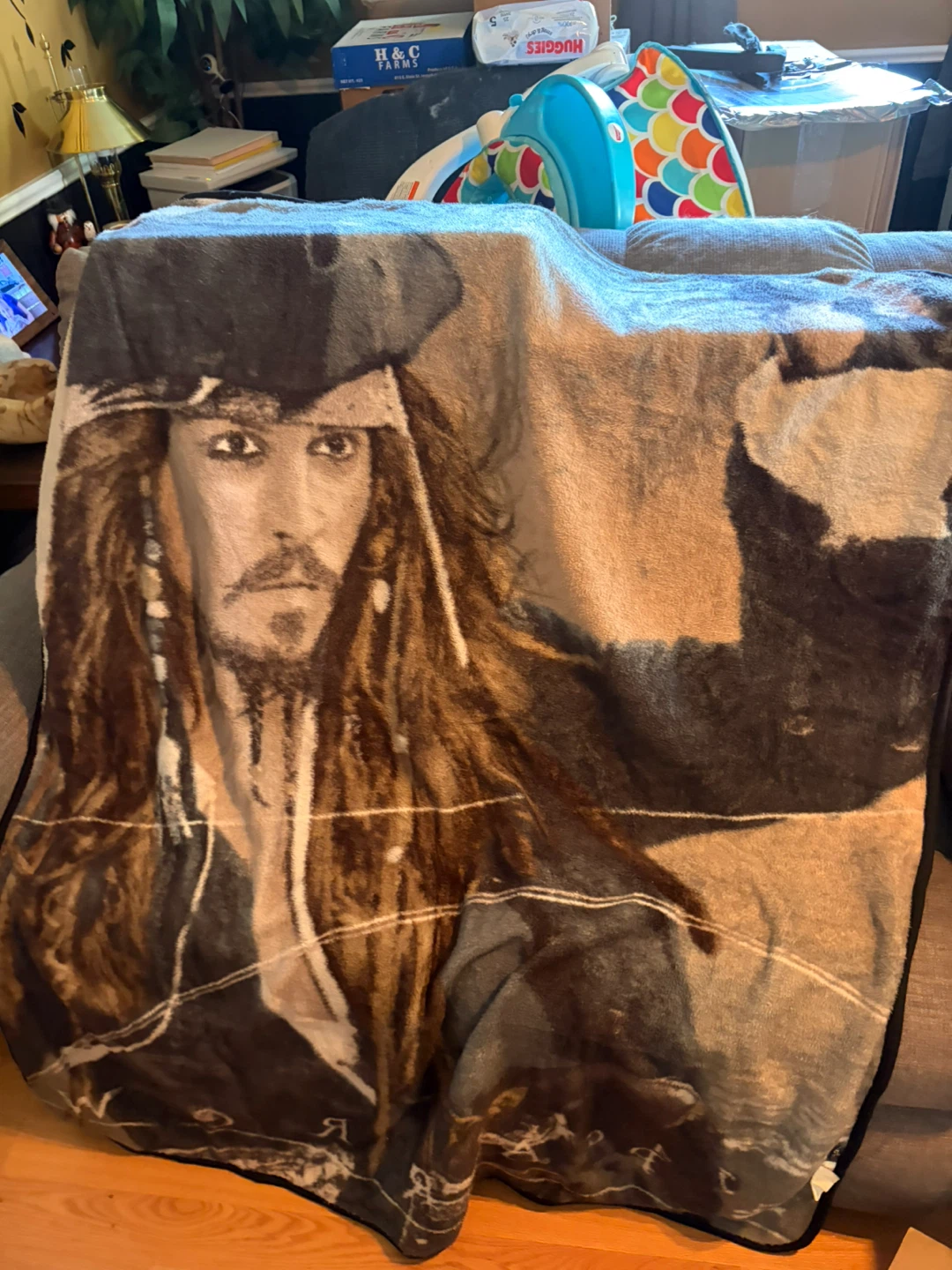 Pirates of the Caribbean Captain Jack Sparrow Throw Blanket