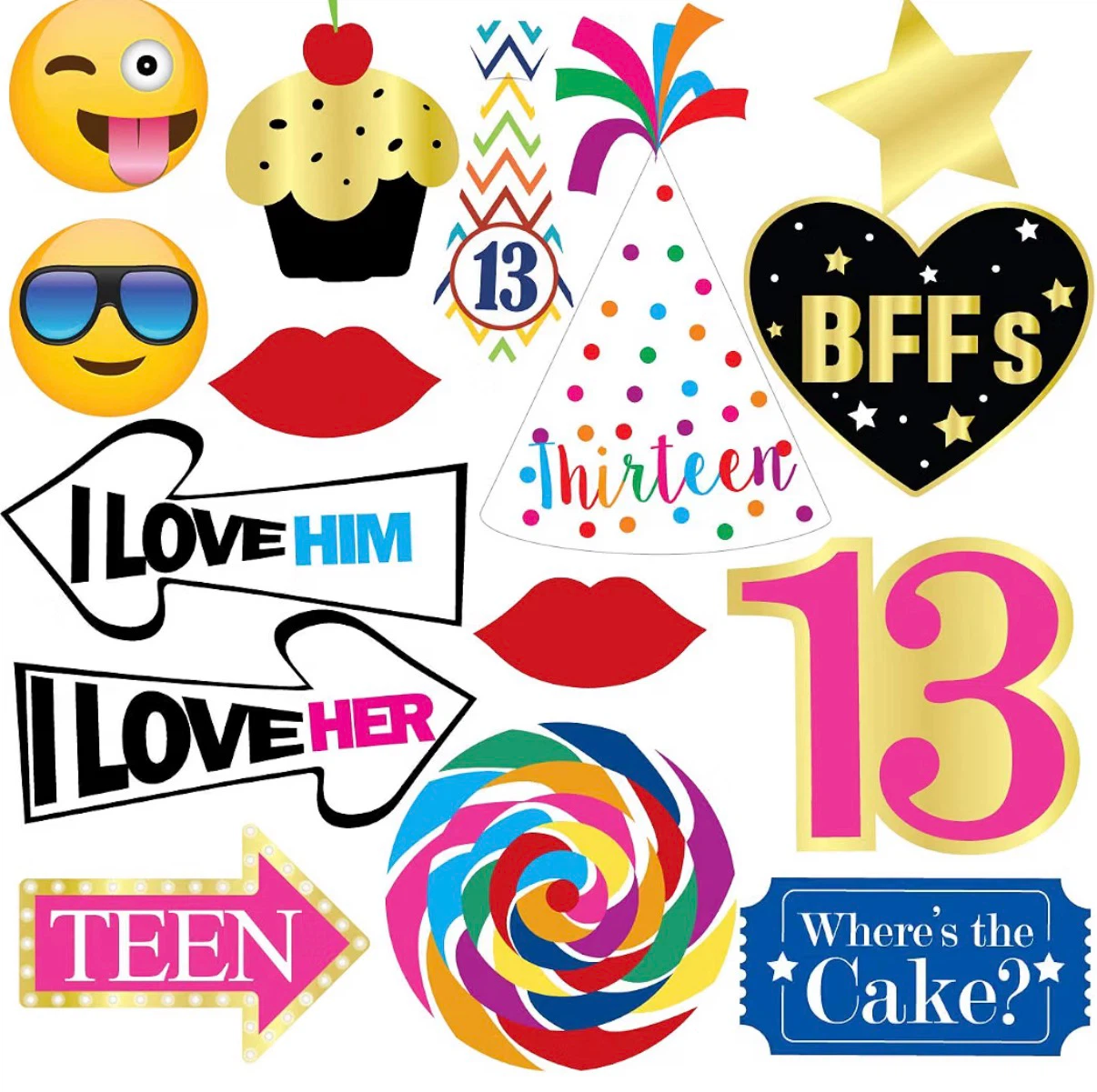 13th Birthday Photo Props - photo 3