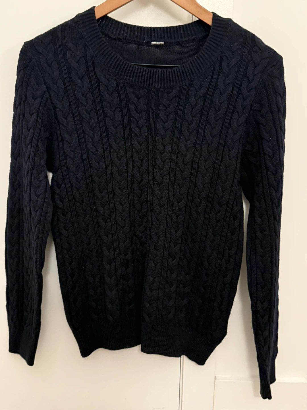 Navy Blue Cable Knit Sweater