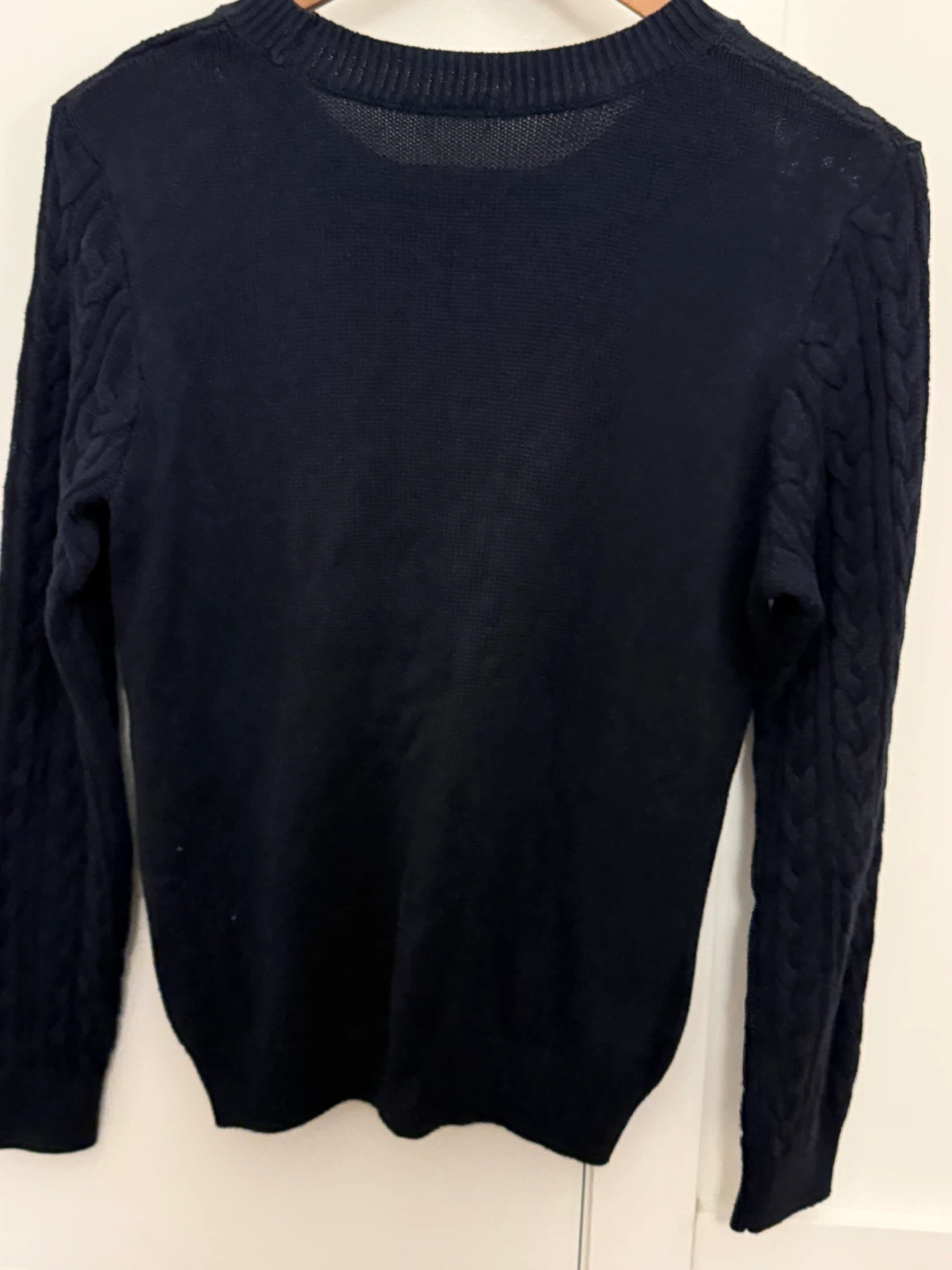 Navy Blue Cable Knit Sweater - photo 2