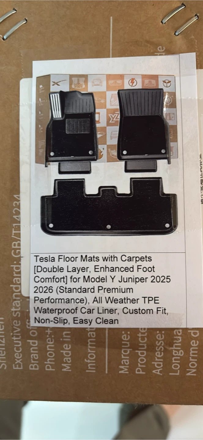 YONZEE Tesla Model Y Juniper 2025-2026 Floor Mats