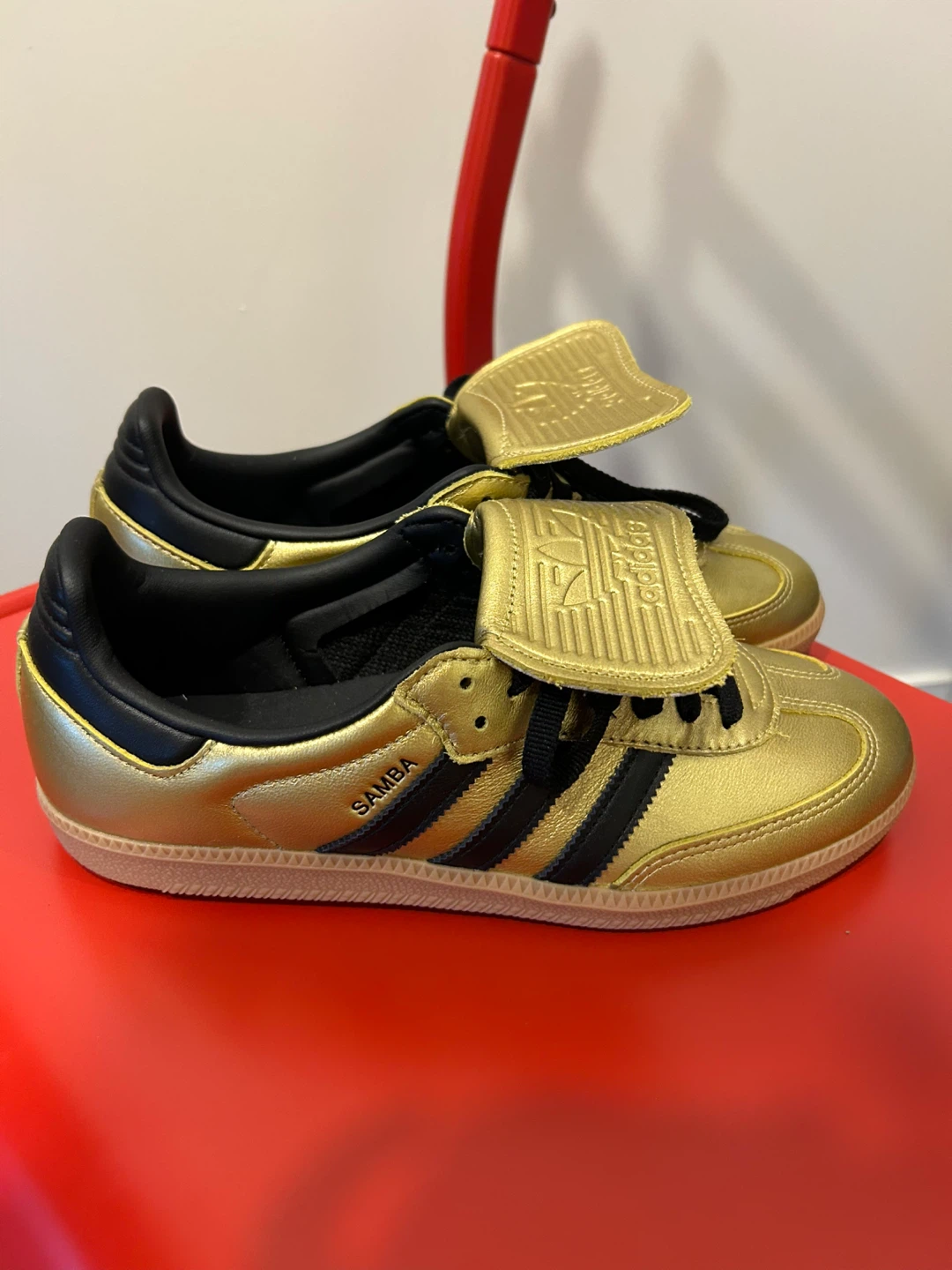Brand New Adidas Gold Sambas (W9)