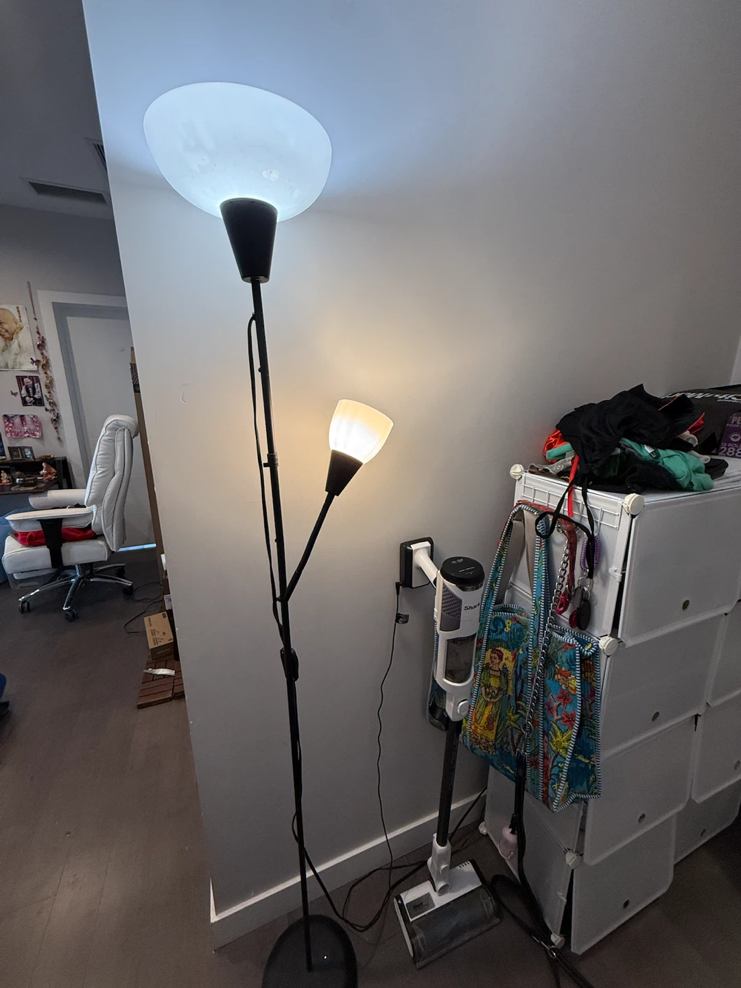 IKEA Black Dual-Head Floor Lamp - photo 2