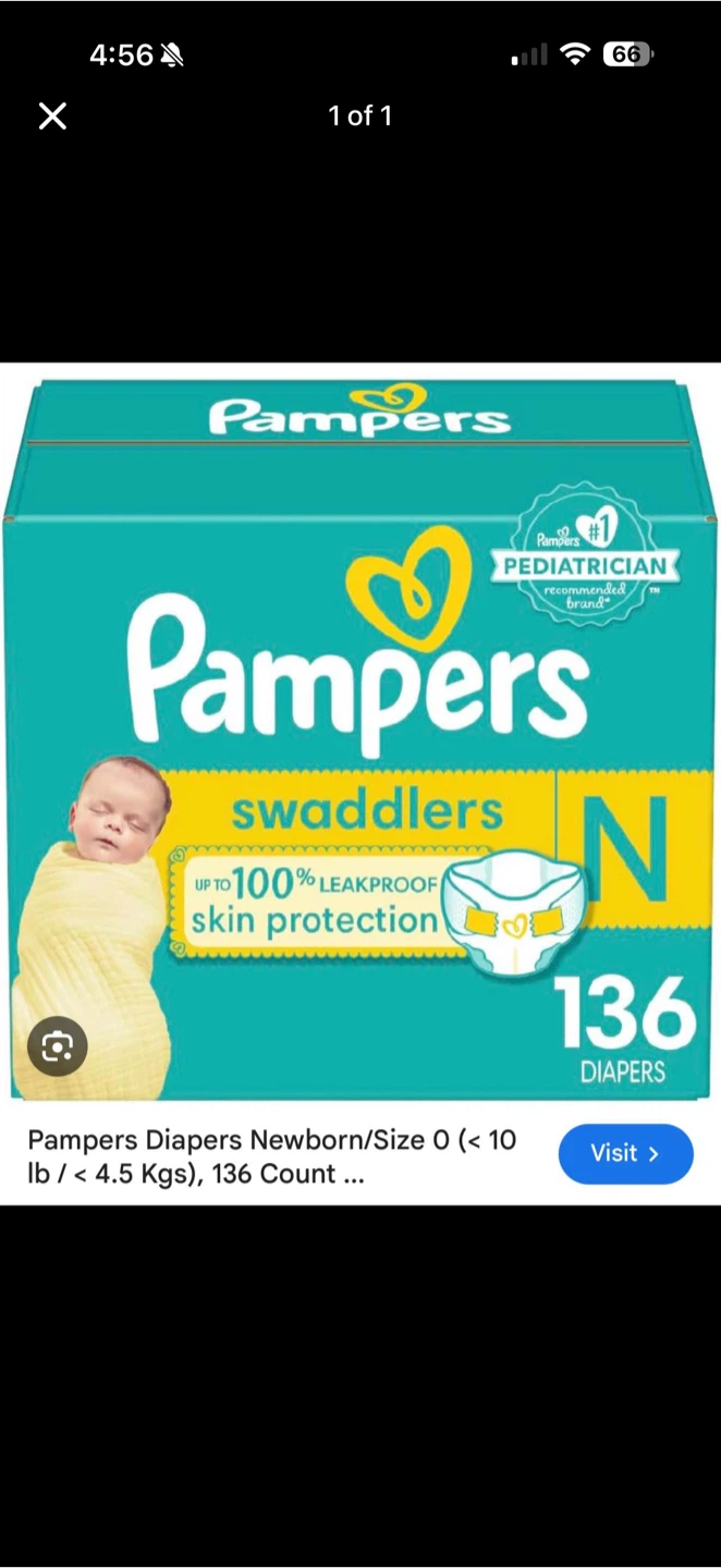 Pampers Swaddlers Newborn Diapers 136 Count