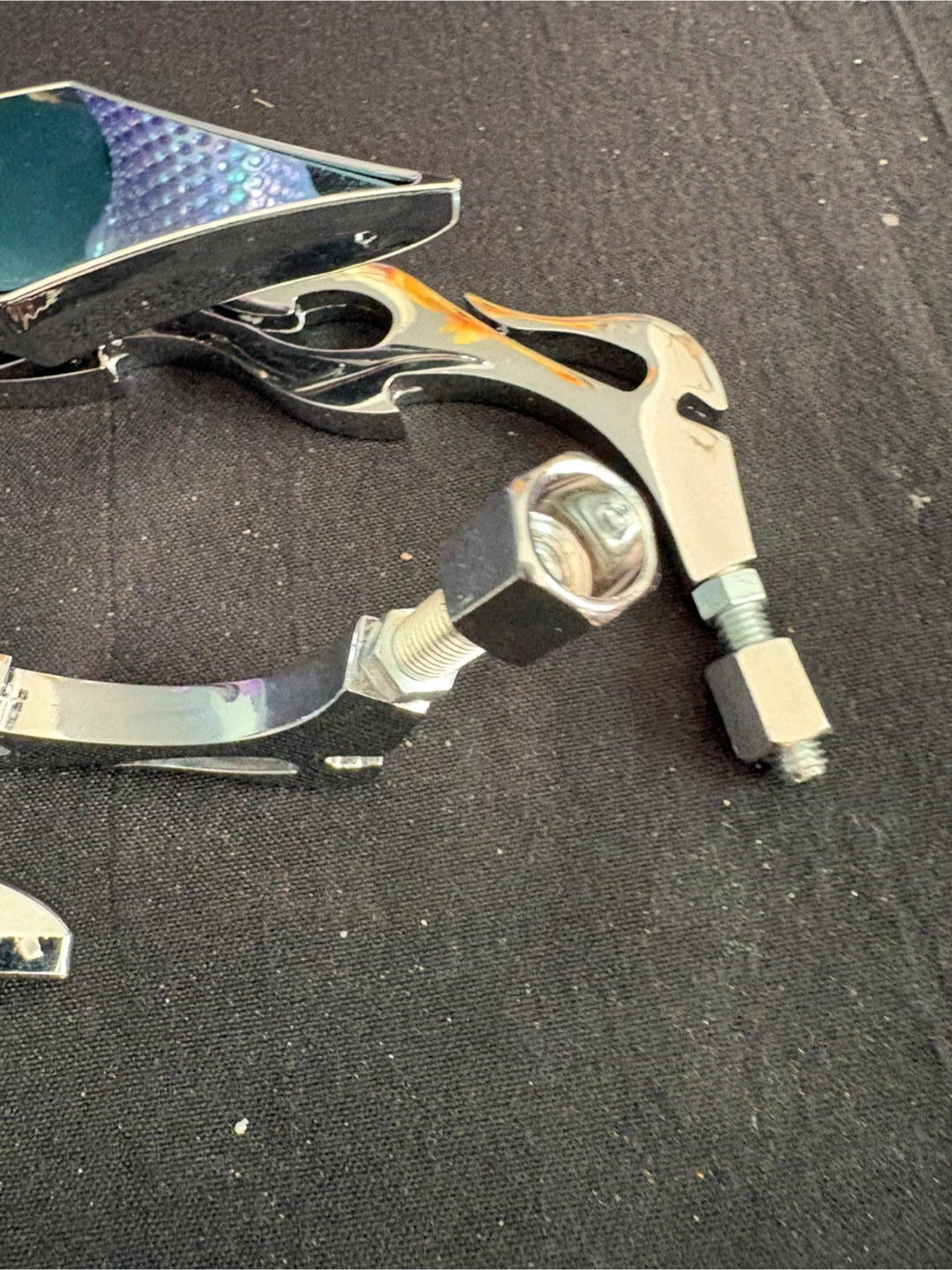 Chrome Flame Motorcycle Mirrors - photo 2