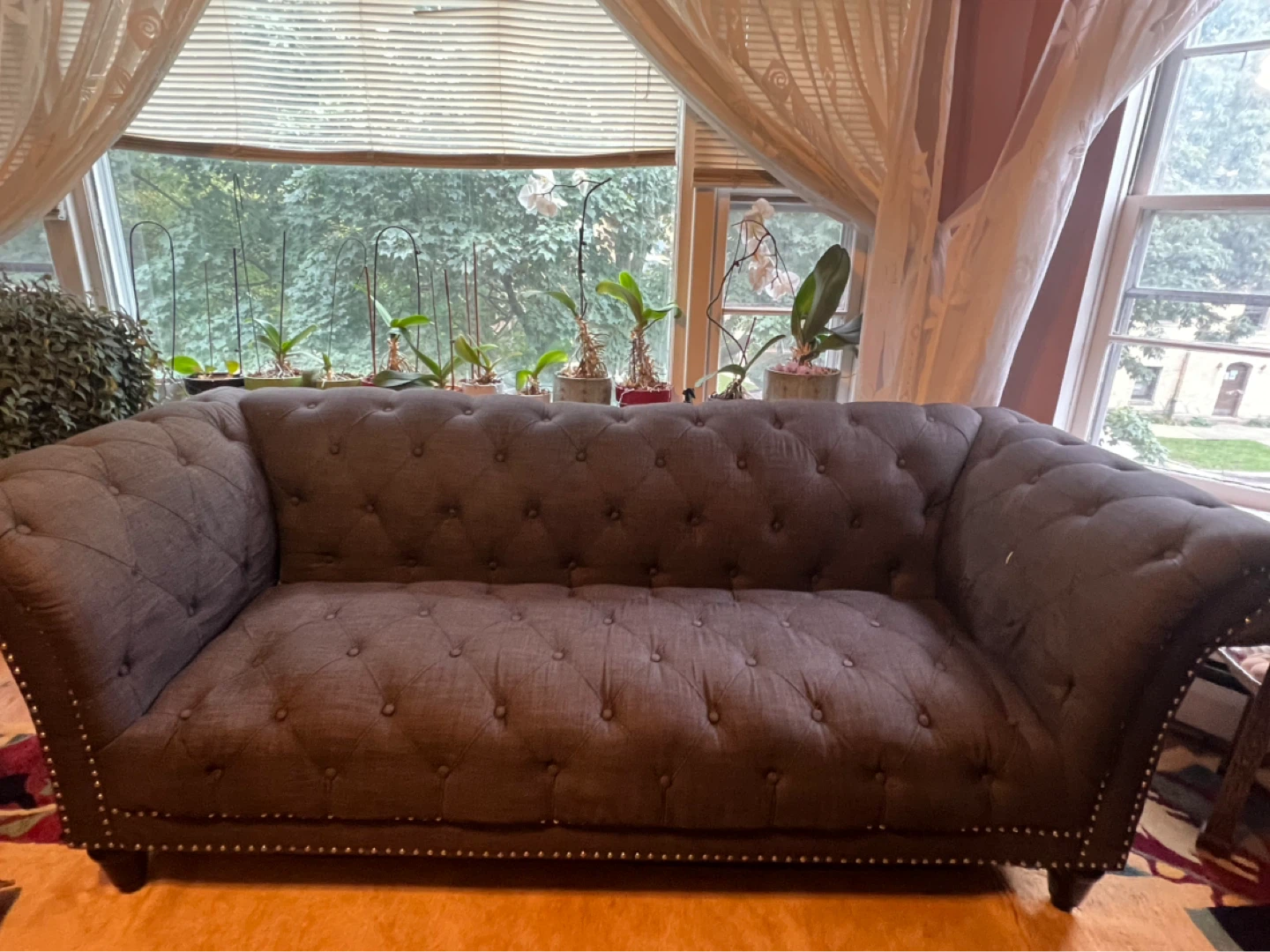 Tufted Sofa and Patterned Accent Chair - photo 5