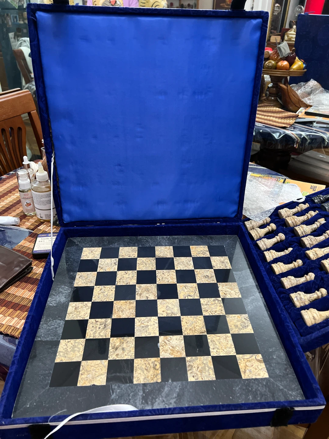 Stone Chess Set with Storage Case - photo 5