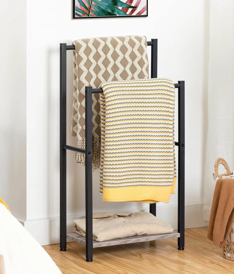 Black Metal Towel and Blanket Stand - photo 4