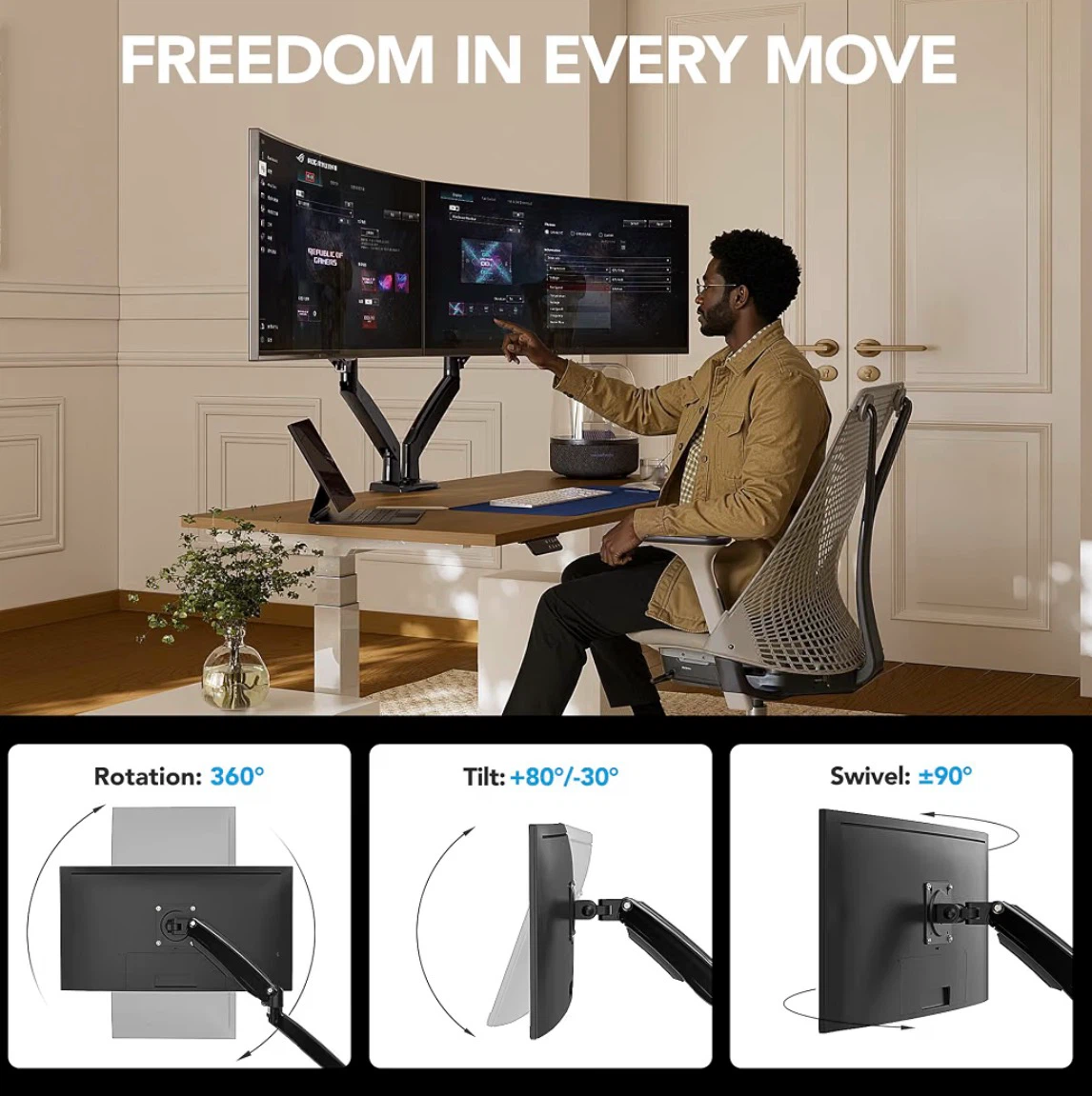HUANUO Dual Monitor Mount - photo 3