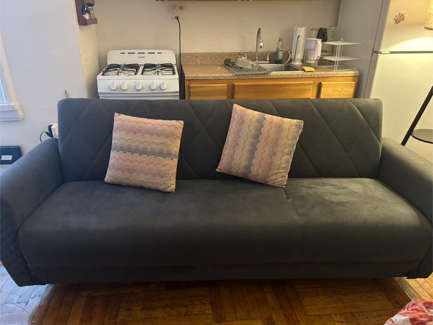 Dark Gray Convertible Sofa Bed - photo 2