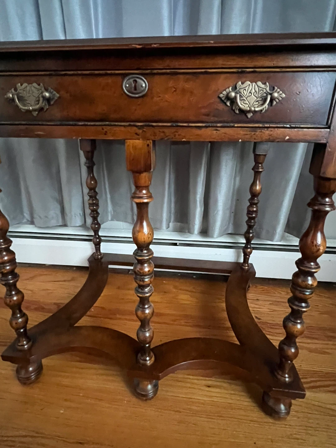 Vintage Wooden Side Table with Drawer - photo 4