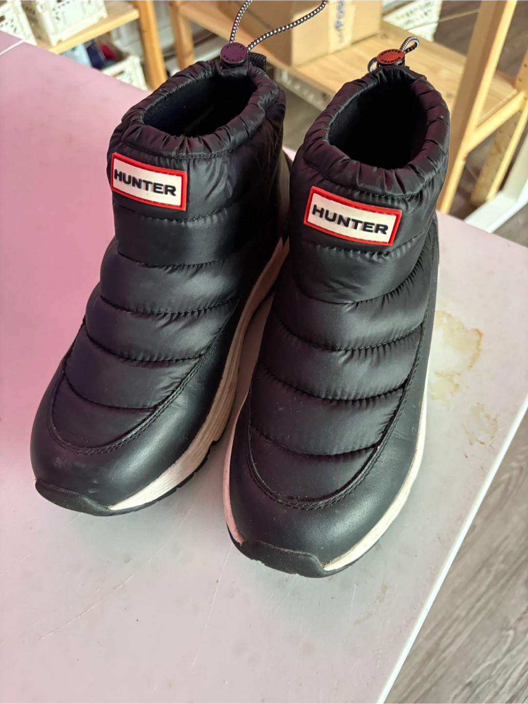 Hunter Puffer Boots Black