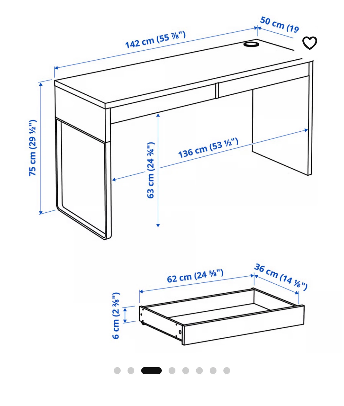 IKEA MICKE Desk, Black-Brown - photo 5