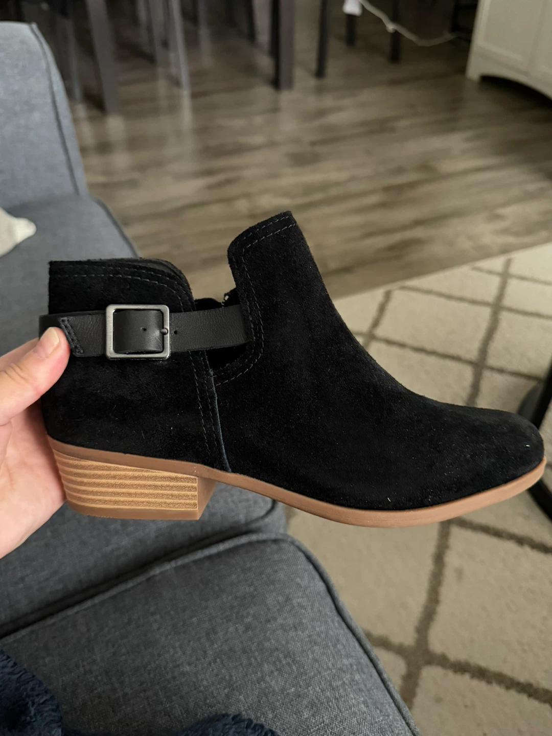 Clarks Black Suede Ankle Boots
