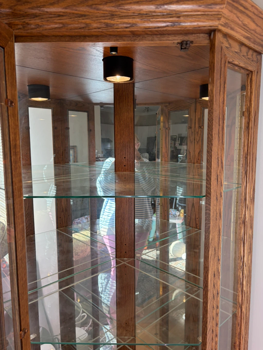 Oak Corner Curio Cabinet - photo 2