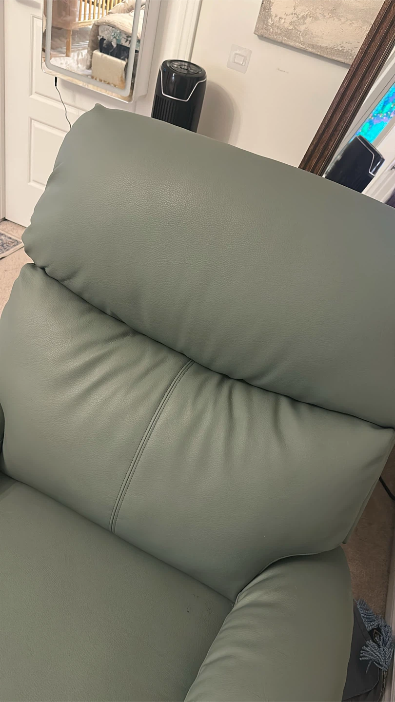 Sage Green Leather Recliner - photo 2