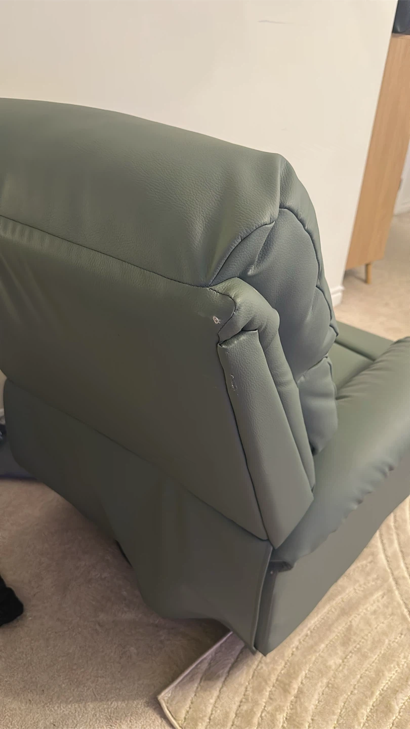 Sage Green Leather Recliner - photo 3