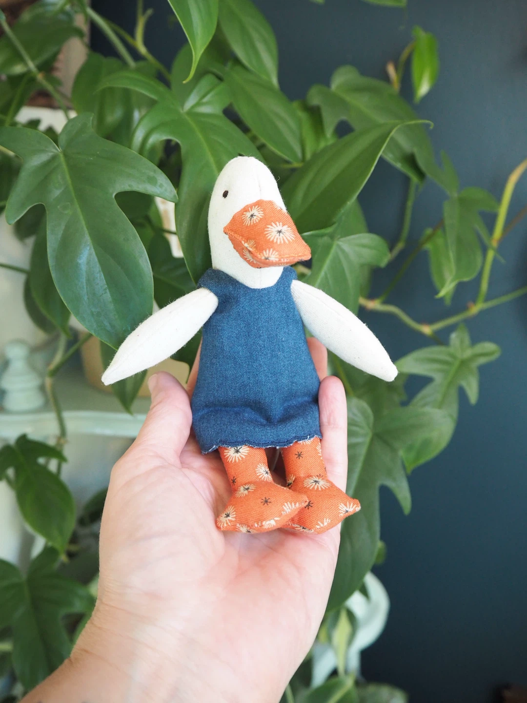 Handmade Linen Miniature Goose