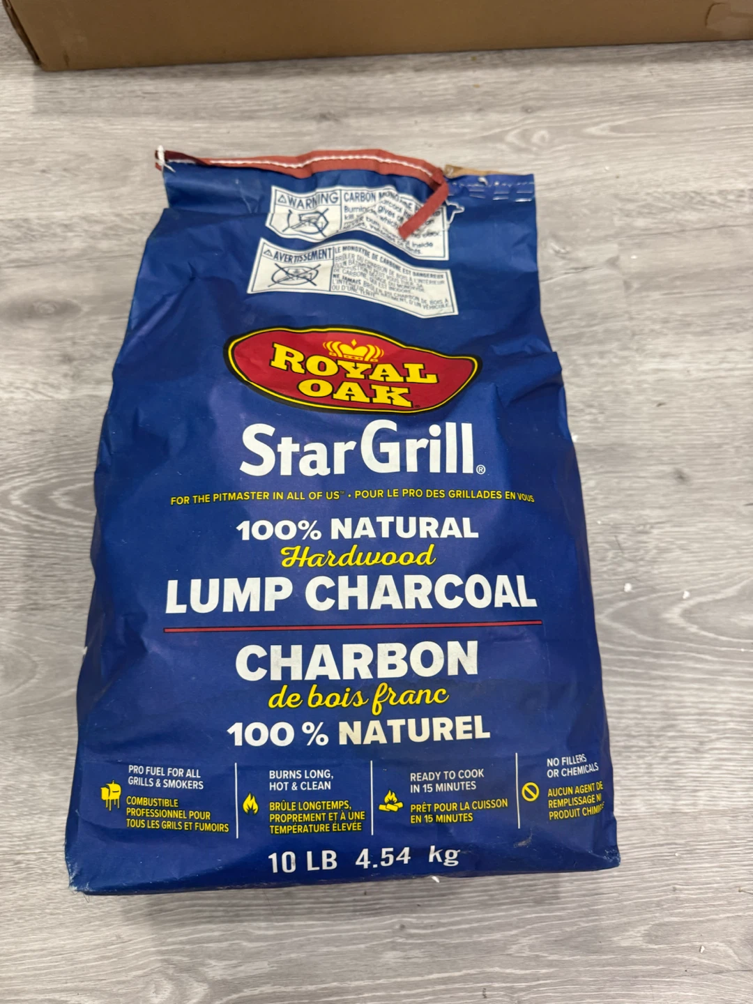 Partially Used Royal Oak StarGrill 100% Natural Lump Charcoal